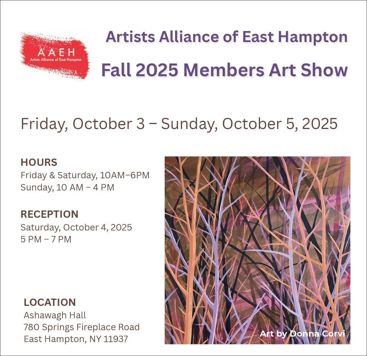 Artists Alliance of East Hampton Fall 2025 Members Art Show