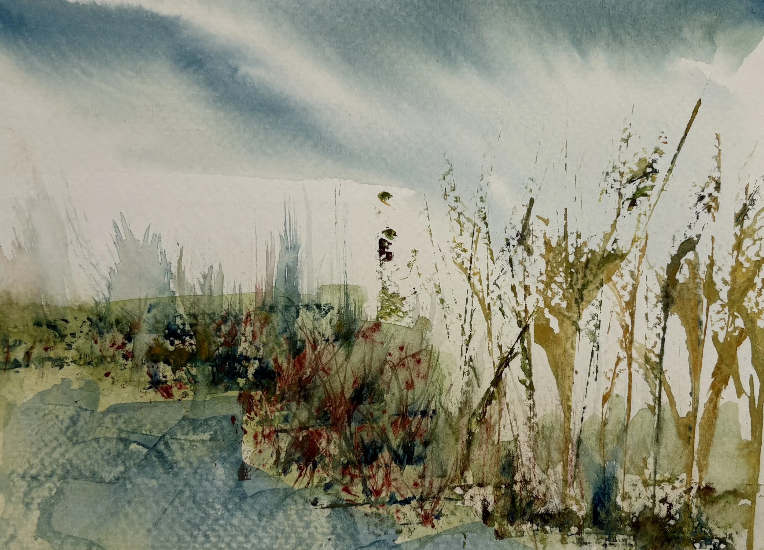 "Marsh Sketch" Watercolor 5x7"