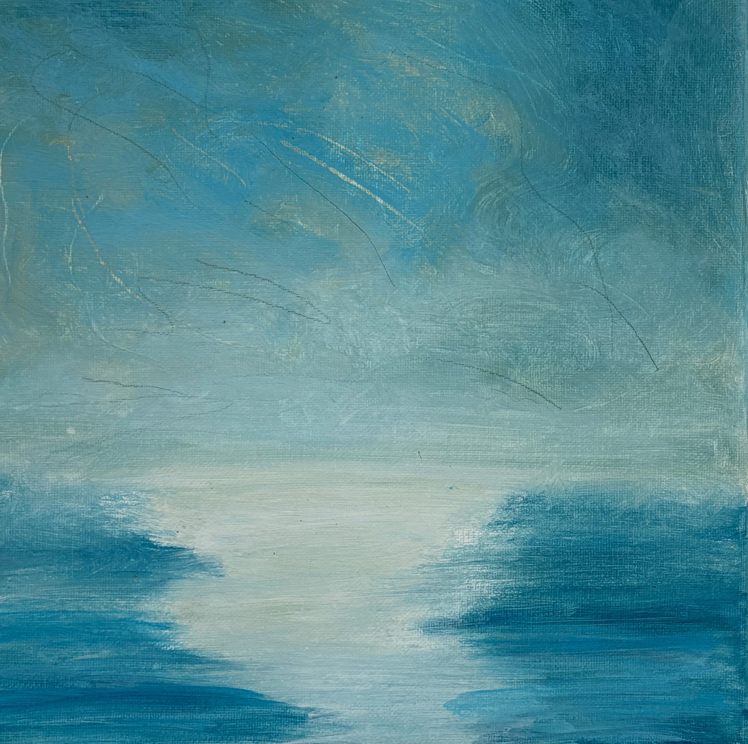 "Ocean Glow" Acrylic 10x10" on Canvas
