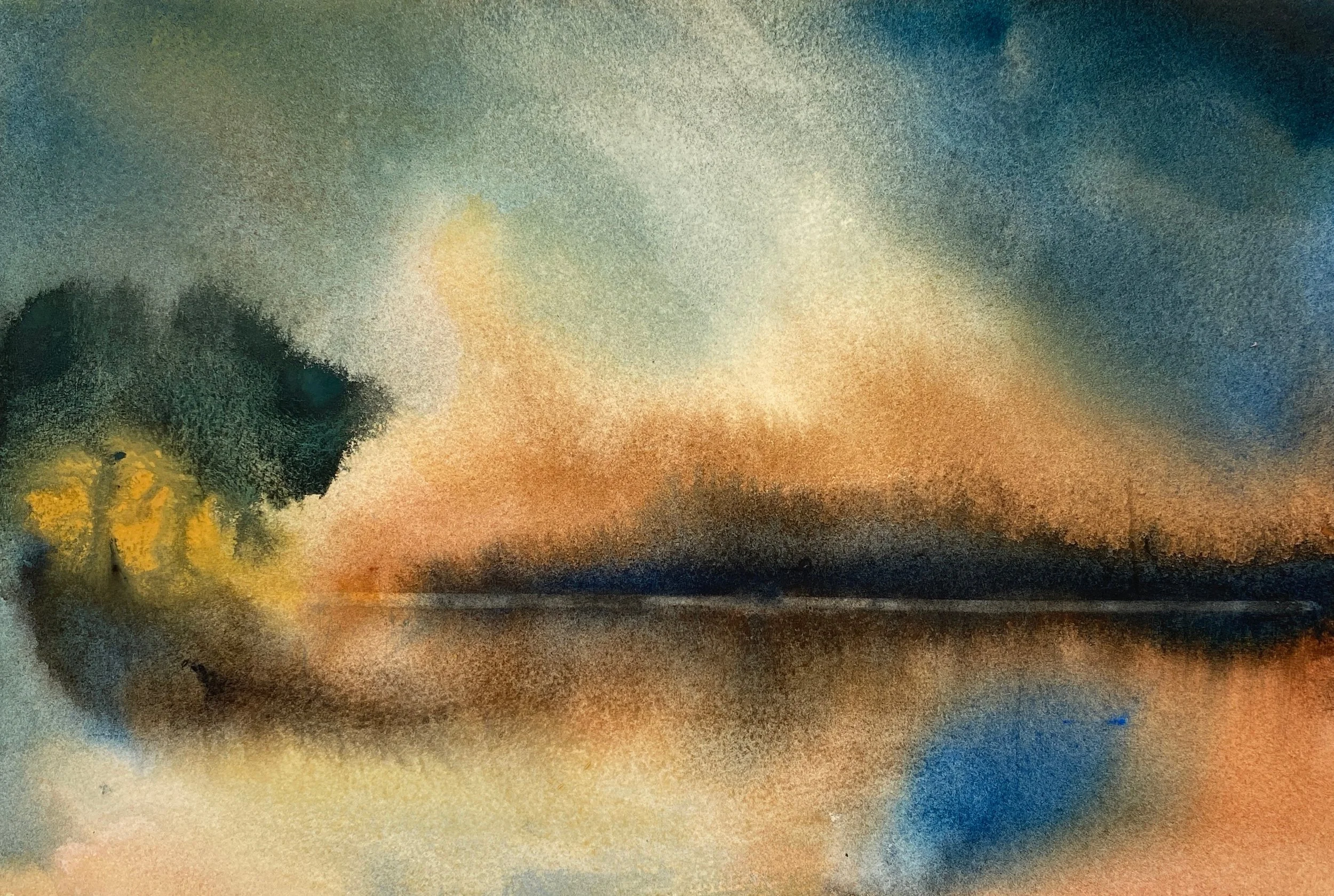 "Dusk" Watercolor 9x12"