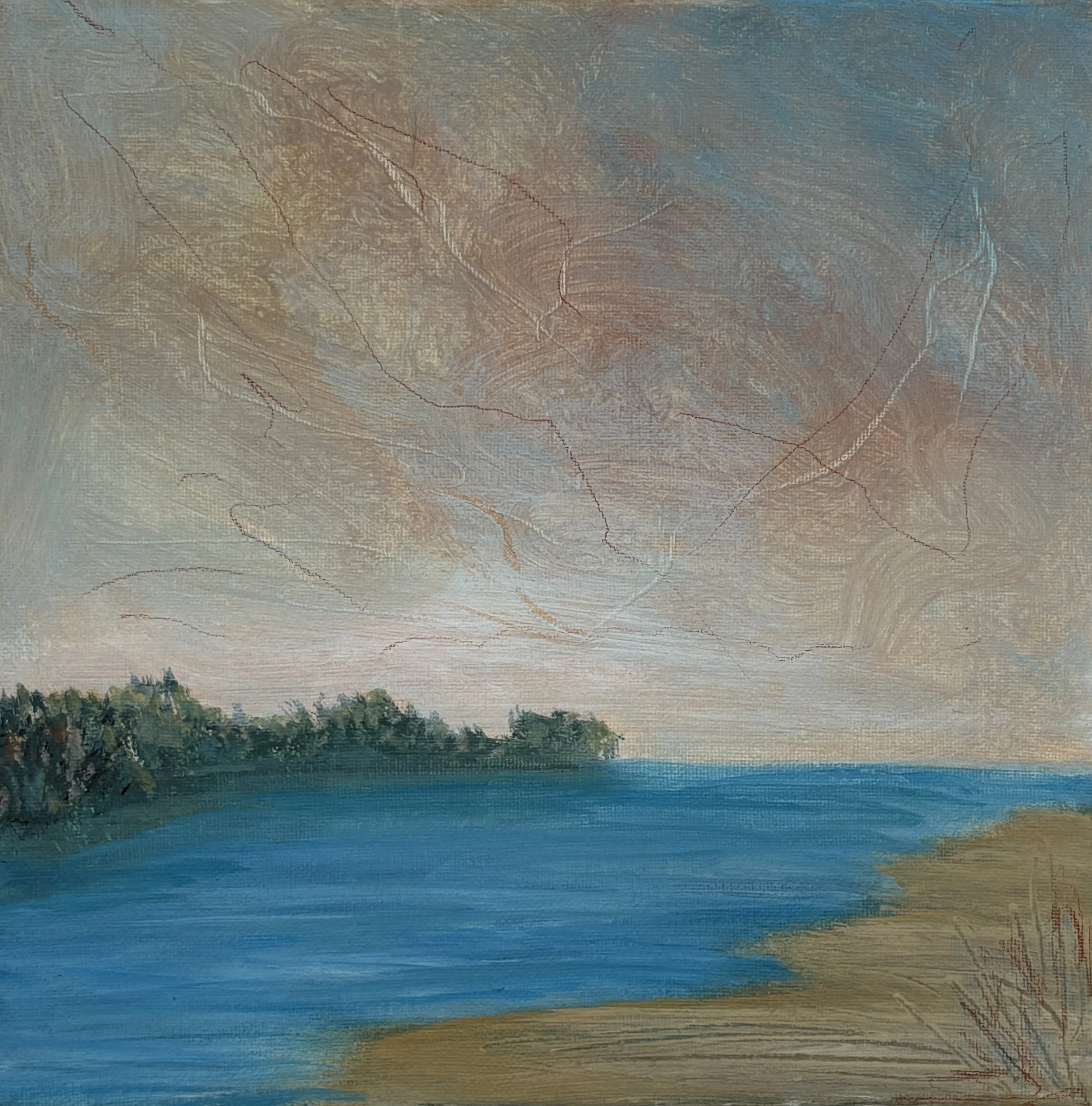 "Bay Beach" Acrylic 10x10" on Canvas