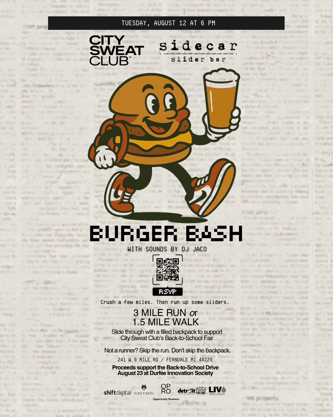 Backpack x Burger Bash Fundraiser