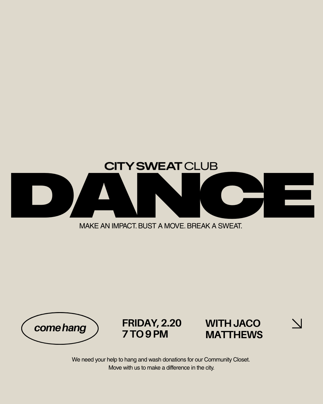 DANCE: Set up + Support Social with Sounds by DJ JACO