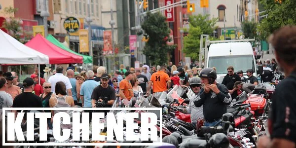 Kitchener's downtown buzzing with activity during BikeFest. Streaming Inc. provides live streaming and event technology solutions for conferences and festivals in Kitchener.