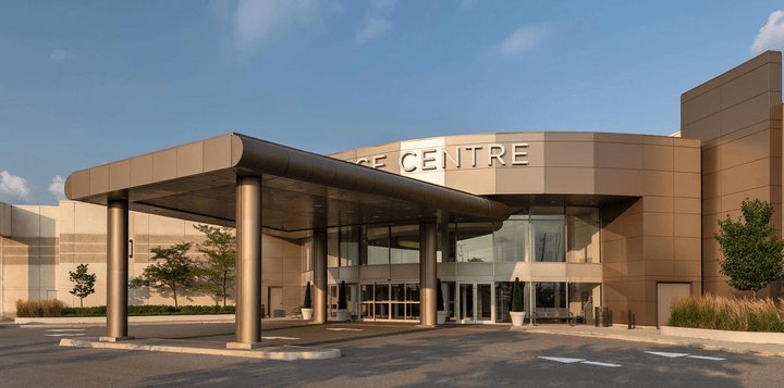 The exterior of The International Centre in Mississauga, a premier 500,000 square foot convention facility where Streaming Inc. provides expert on-site hybrid event and live streaming support.