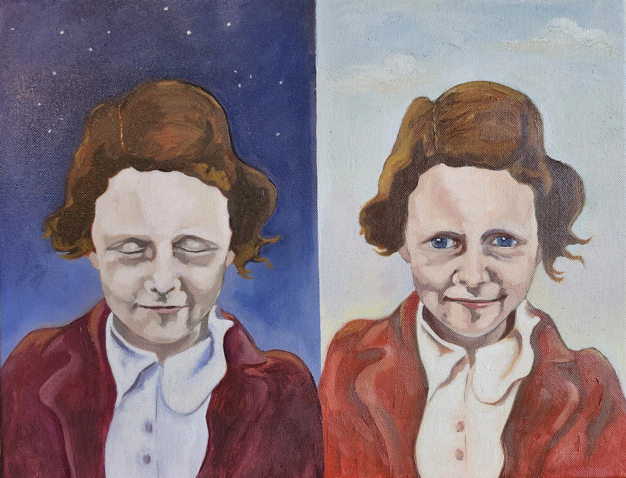 Night and Day, 2025. Oil on canvas - 14 x 18 in / 35 x 45 cm.