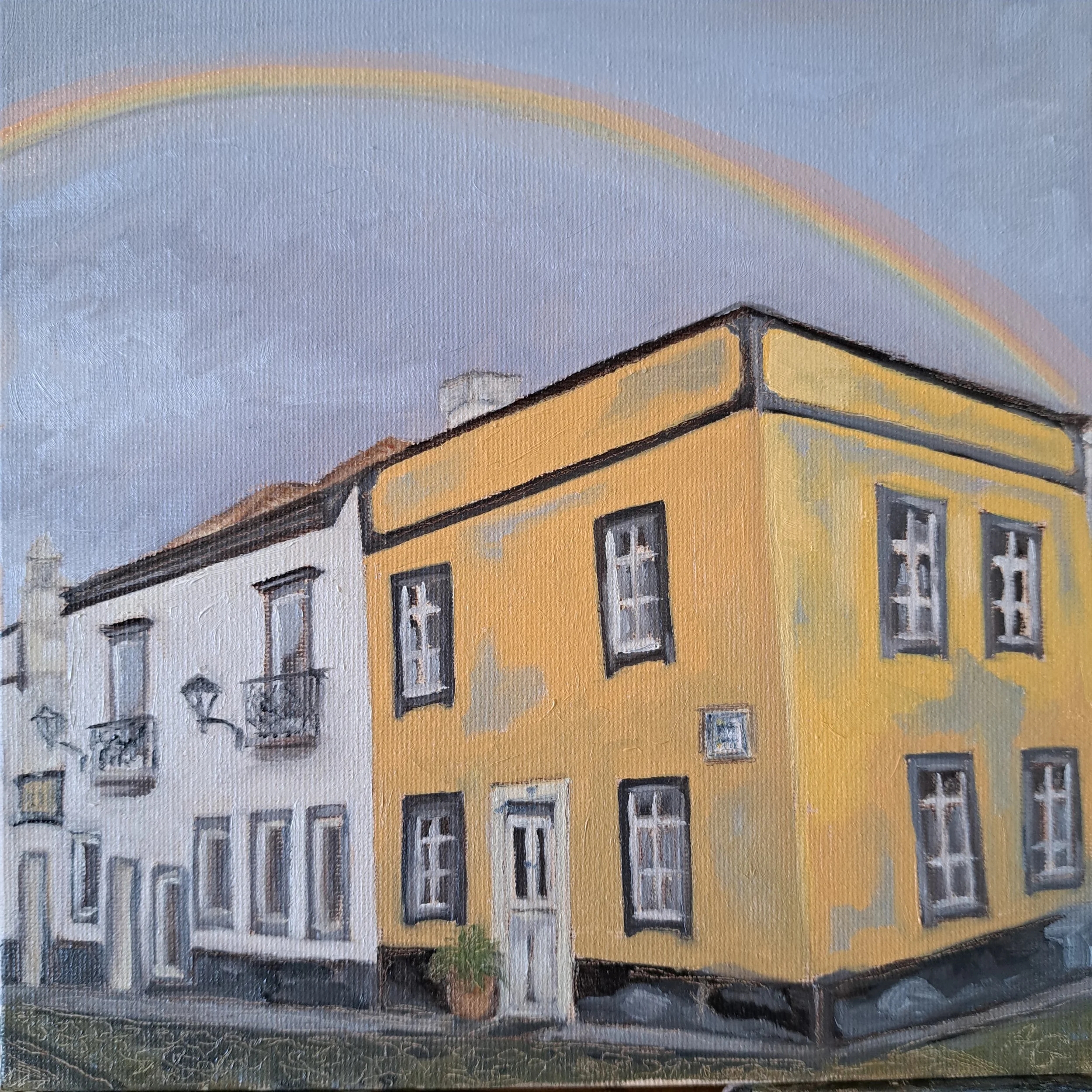 Day 17: After the Storm, Tavira, Portugal, 2024. Oil on canvas board - 8 x 8 in / 20 x 20 cm.
