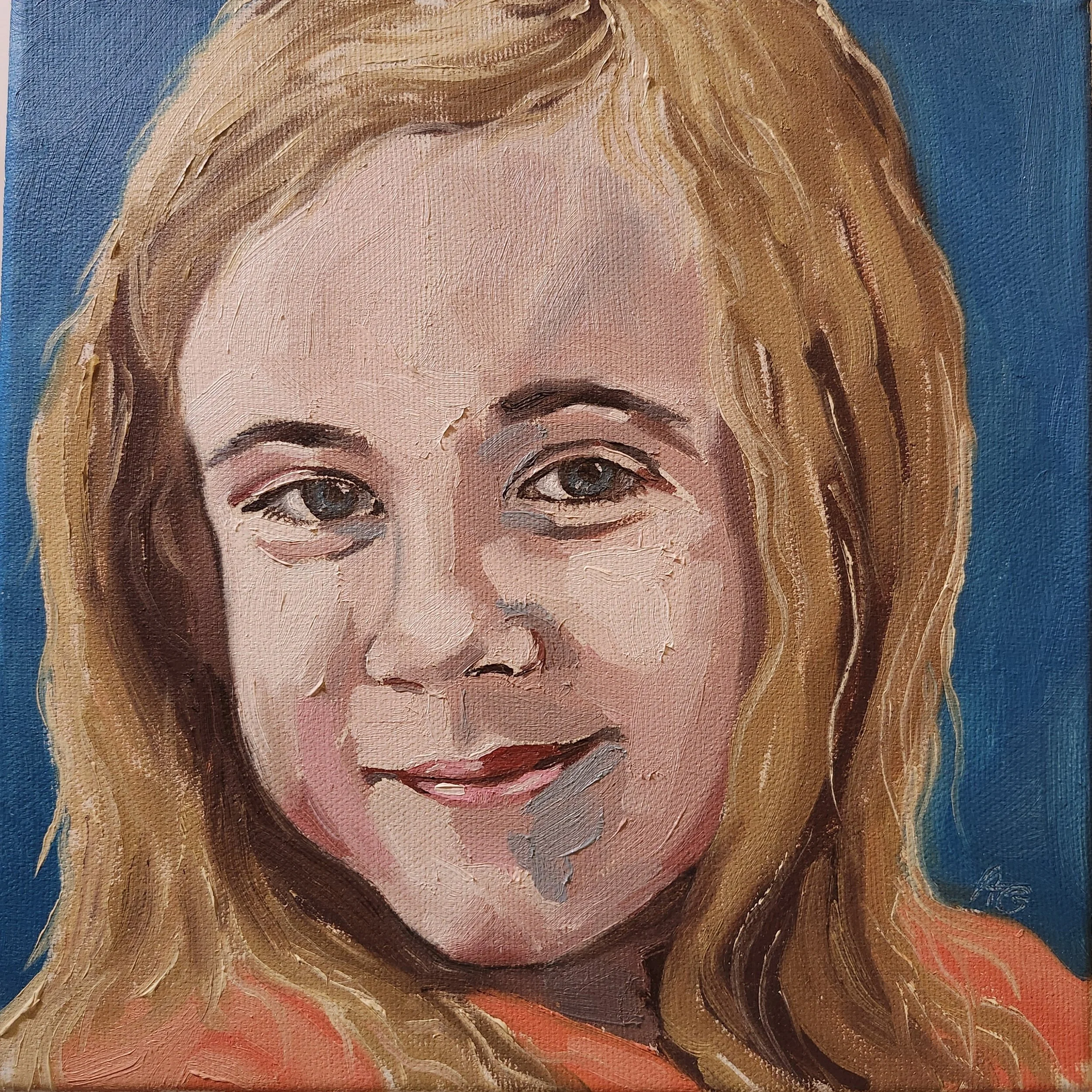 Miss Liv, 2024. Oil on canvas - 8 x 8 in / 20 x 20 cm.