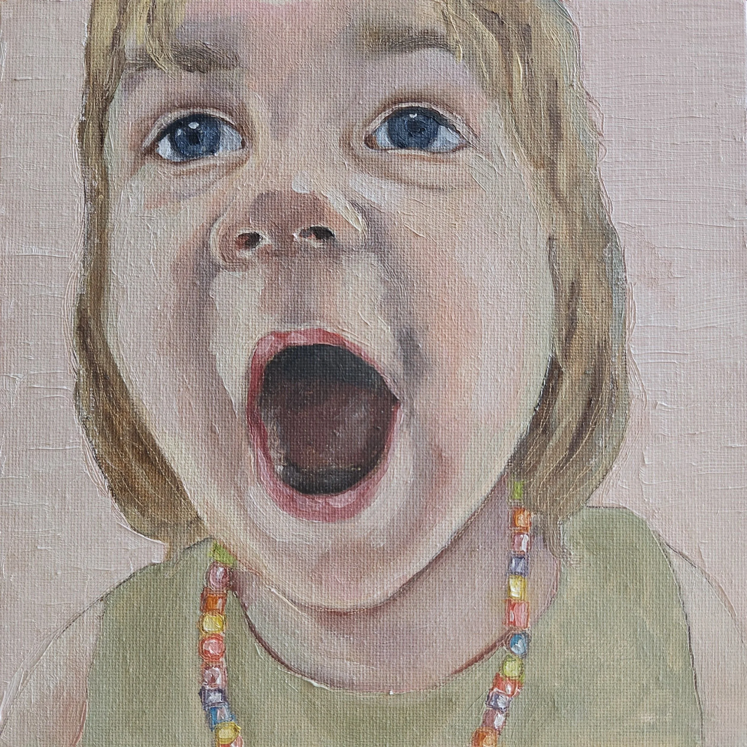 SING!, 2025. Oil on canvas board - 8 x 8 in / 20 x 20 cm.