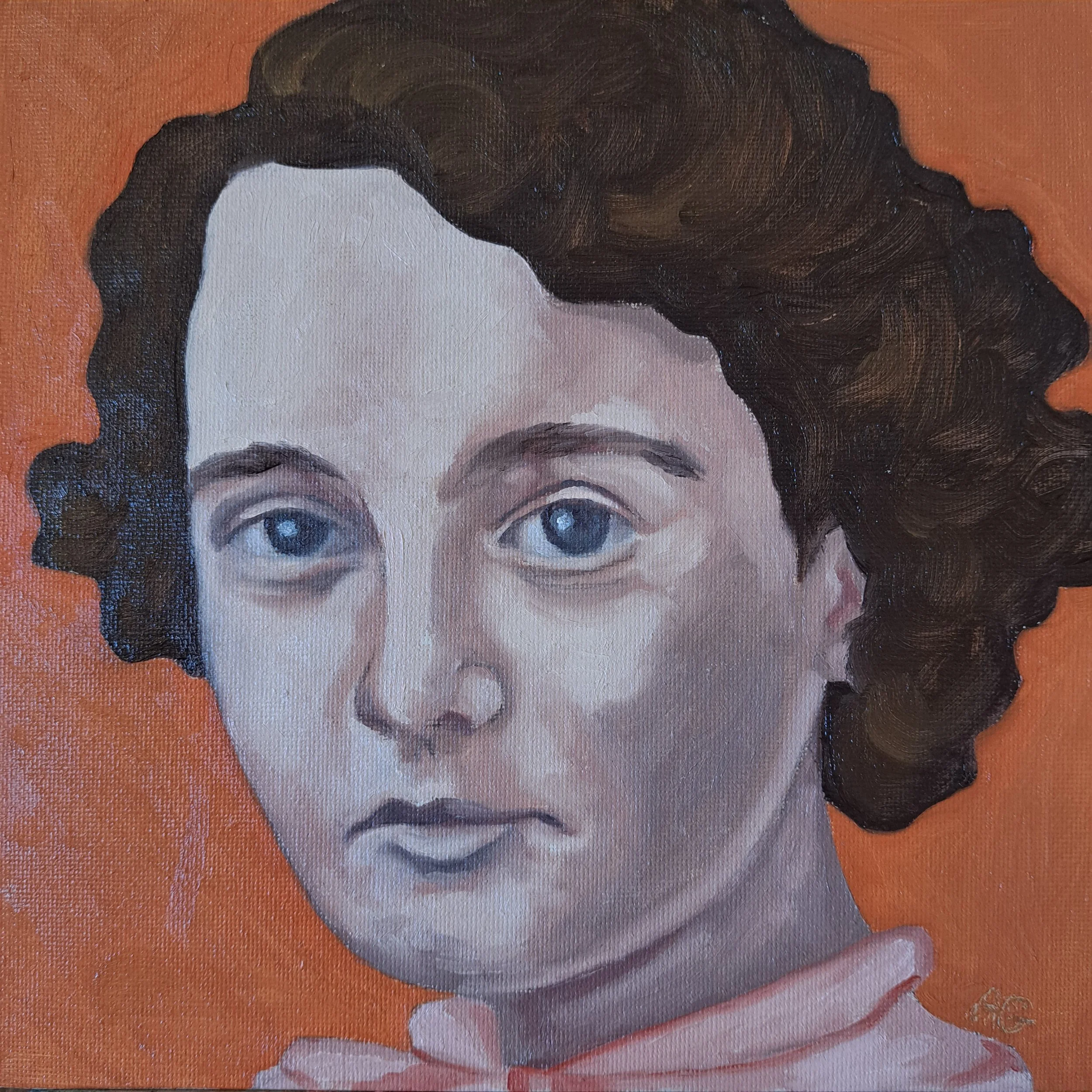 Day 27: Tangerine, 2024. Oil on canvas board - 8 x 8 in / 20 x 20 cm.