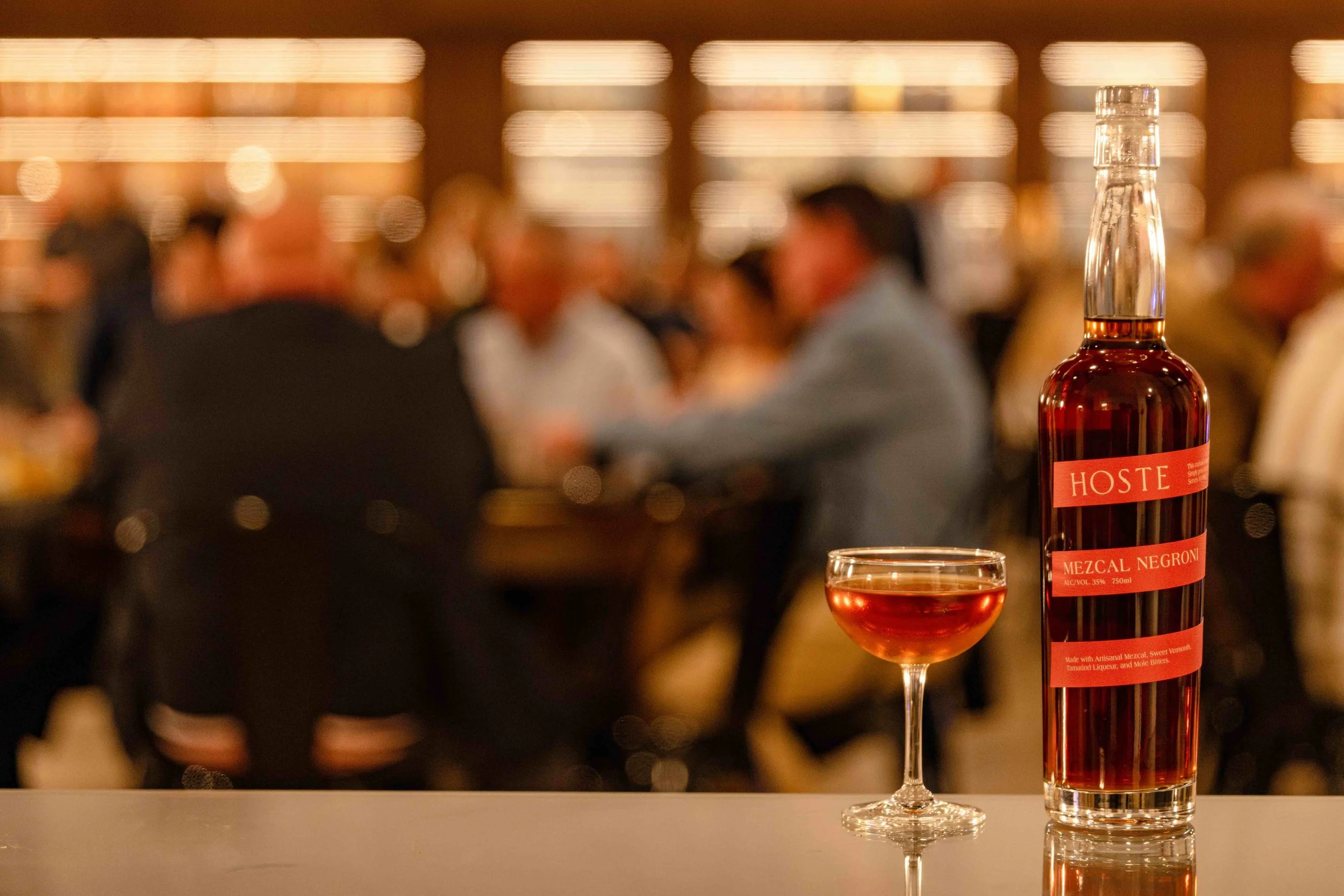 Mezcal Negroni in event space