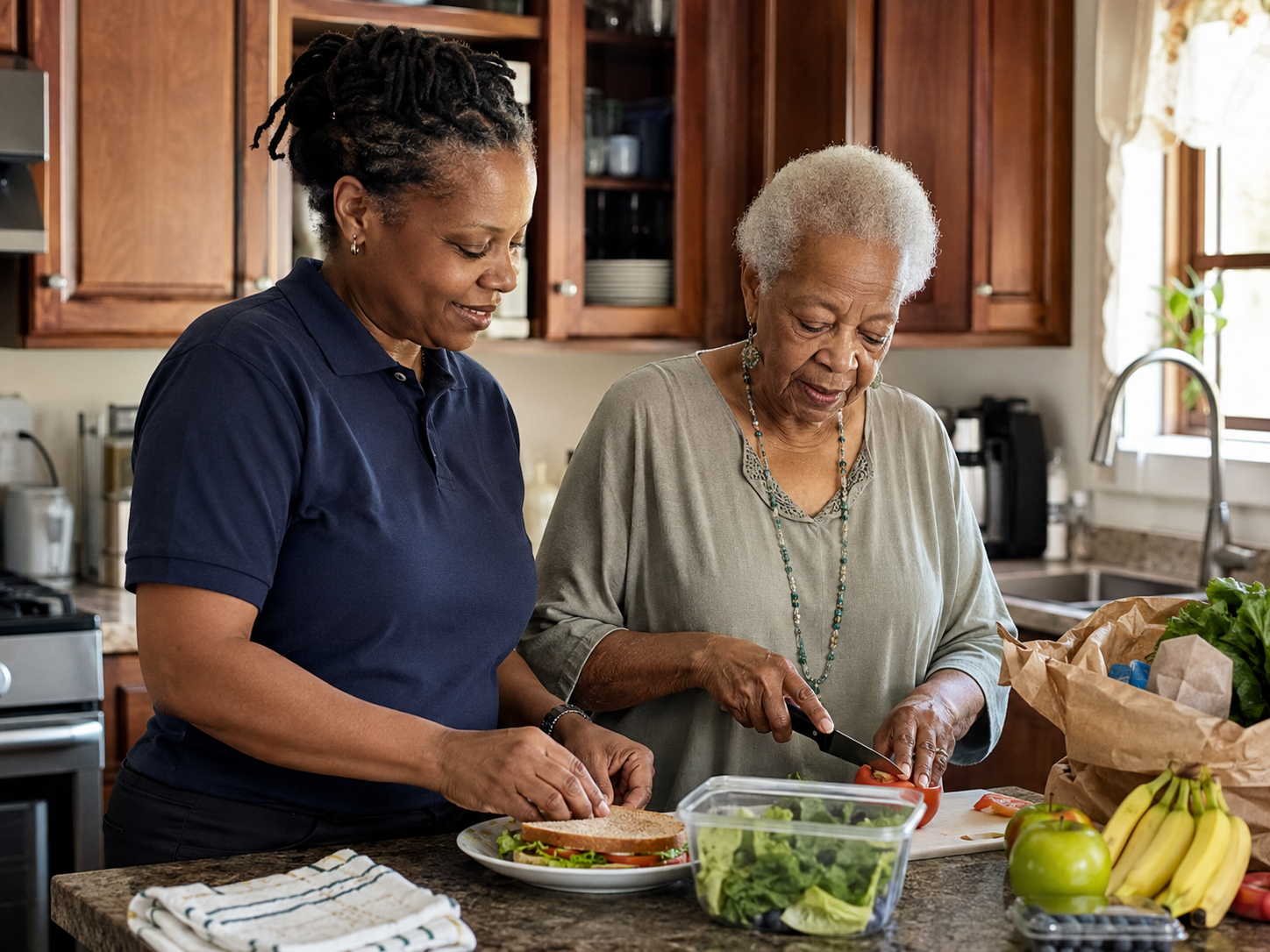 Homemaker/HCA: meal preparation, groceries, and laundry in a client’s home