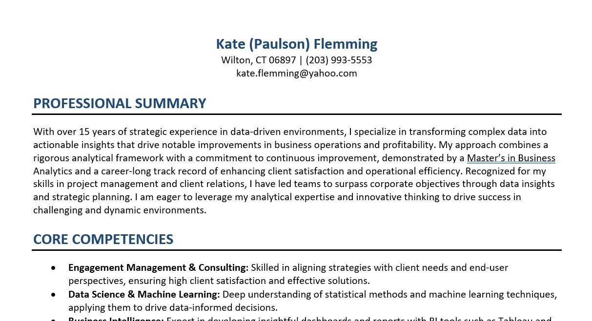 Detailed Resume