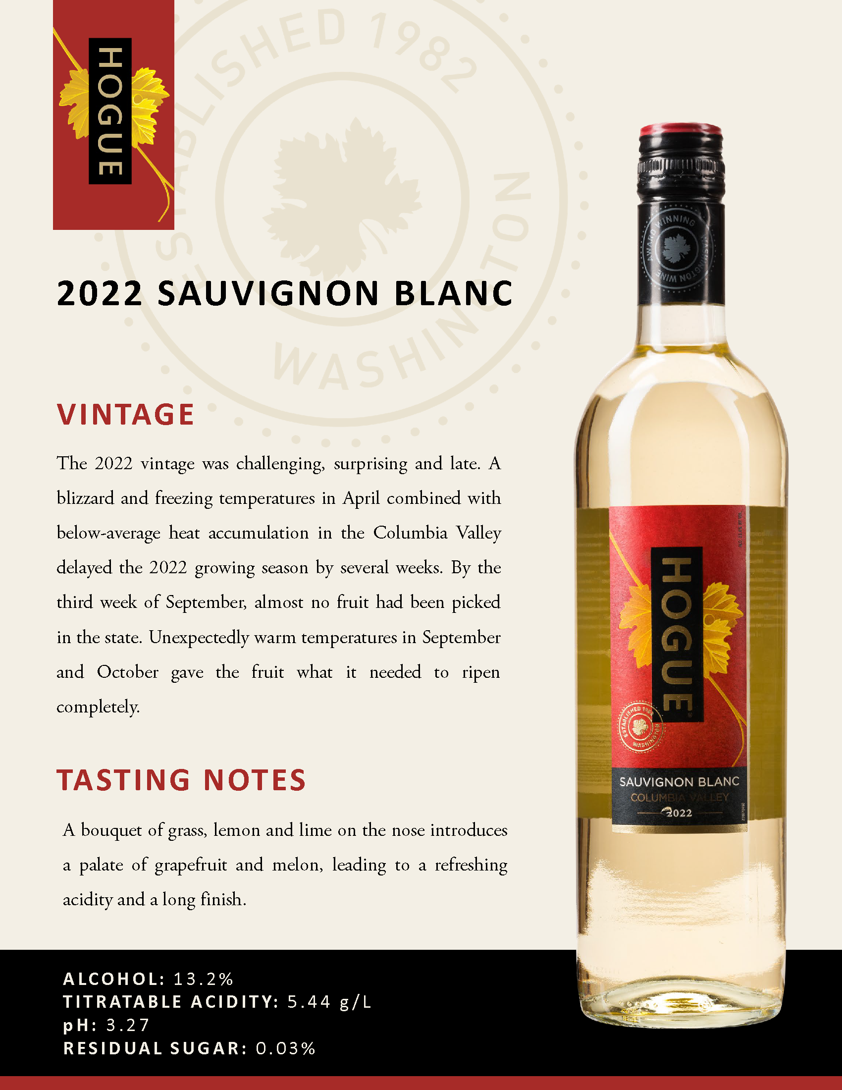 Hogue_2022_SauvignonBlanc_TechSheet