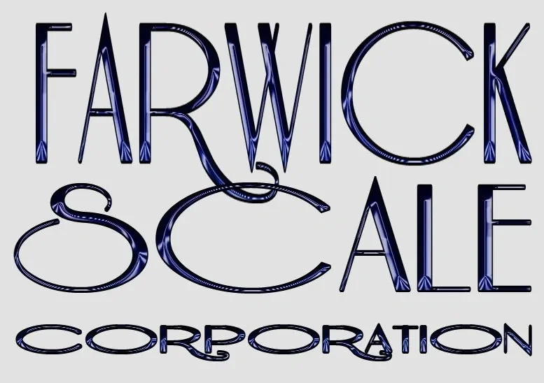 Text "Farwick Scale Corporation" in stylized blue font on a gray background.