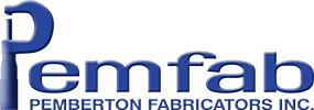 Pemfab logo for Pemberton Fabricators Inc. in blue text.
