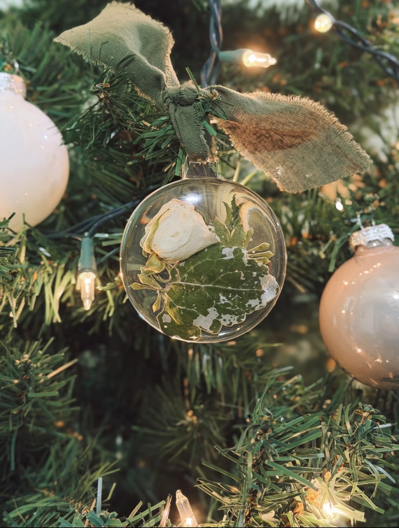 pretty flowers preserved as an ornament