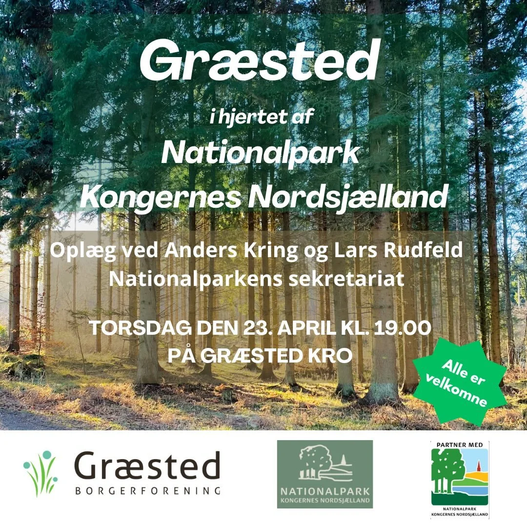 🌟 Kom og v&aelig;r med! Gr&aelig;sted Borgerforening byder p&aring; gratis kaffe, kage og opl&aelig;g.

Midt imellem skov, hegn og s&oslash; ligger Gr&aelig;sted. Omgivet af Nationalparken Kongernes Nordsj&aelig;lland p&aring; flere sider🌲 

🌟Gr&a