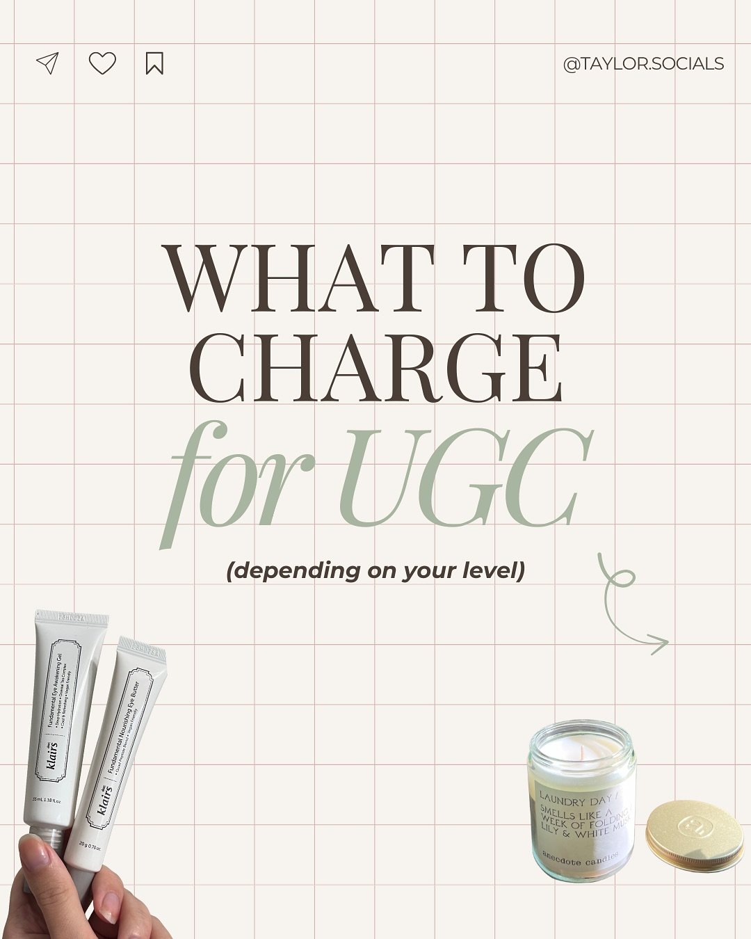 save this for later and comment &ldquo;UGC&rdquo; for my free UGC course (with a rate calculator to help you price!) 💫