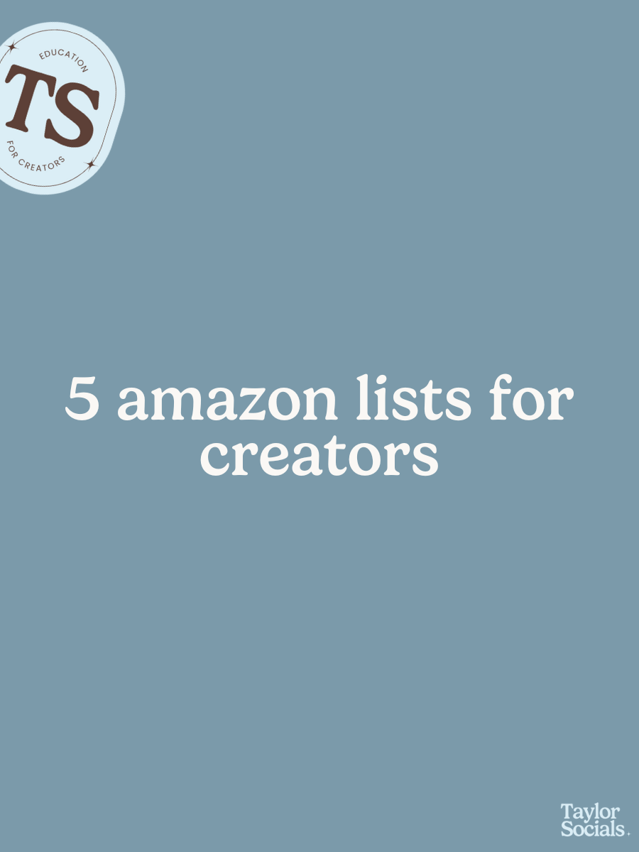 5 Amazon Lists for Creators by a Creator