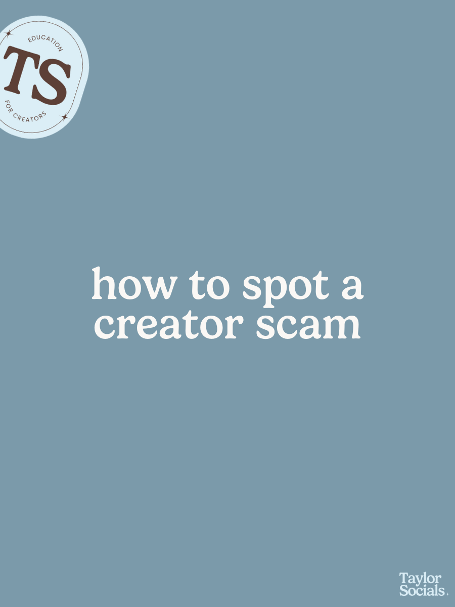 How to Spot a Creator Scam