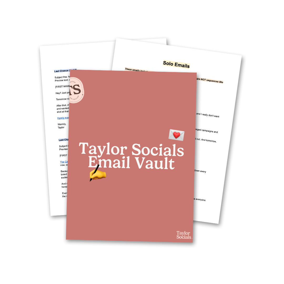 Taylor Socials Email Vault