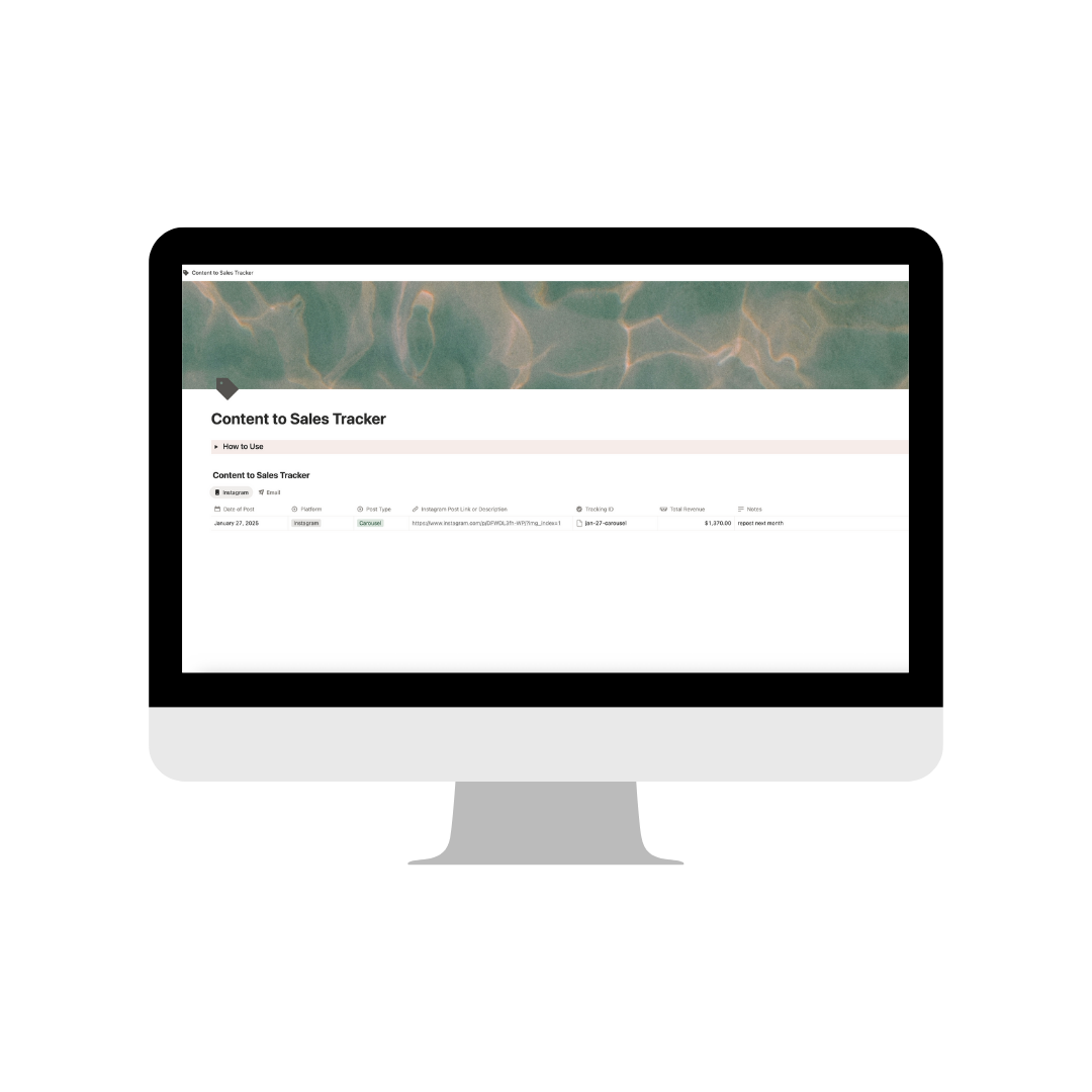 Content to Sales Tracker (Notion)