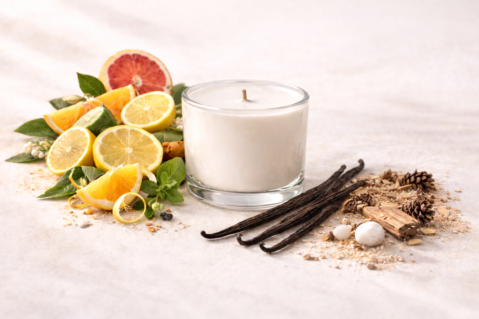 Zitrusfrüchte und Vanille rund um Kerze.png
