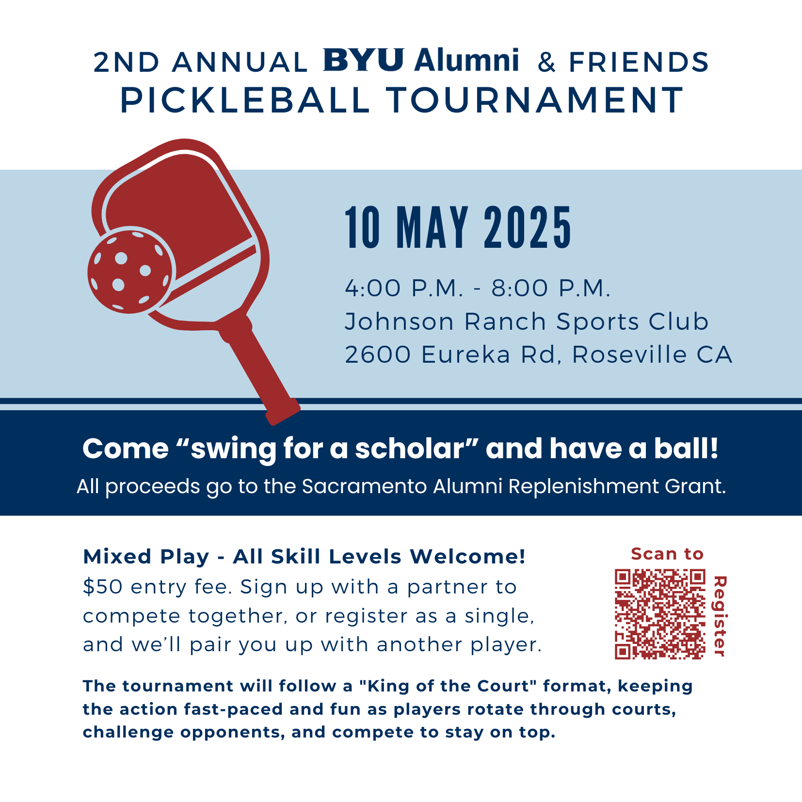 2nd Annual BYU Alumni & Friends Pickleball Tournament