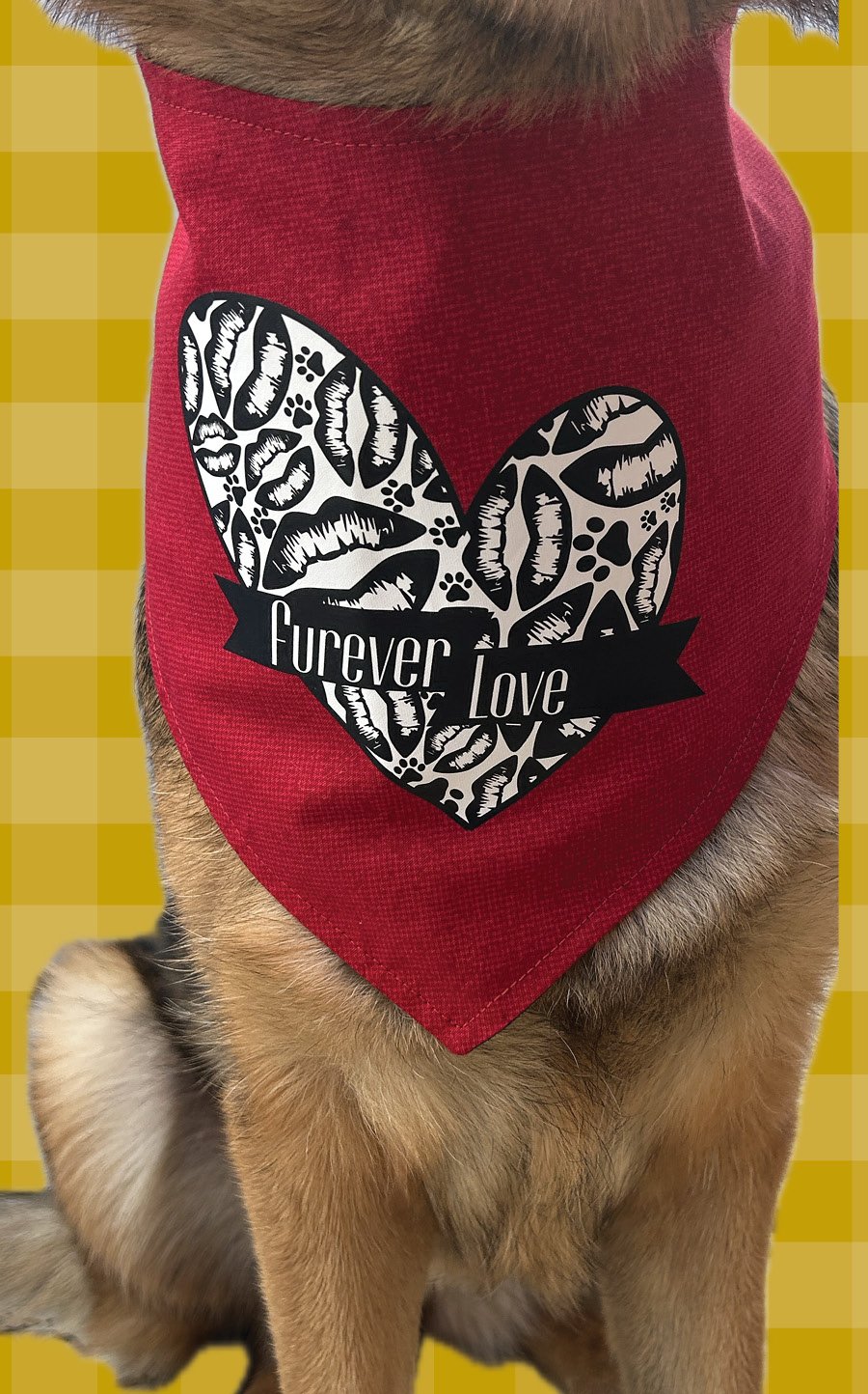 Furever love dog bandan close up.jpg