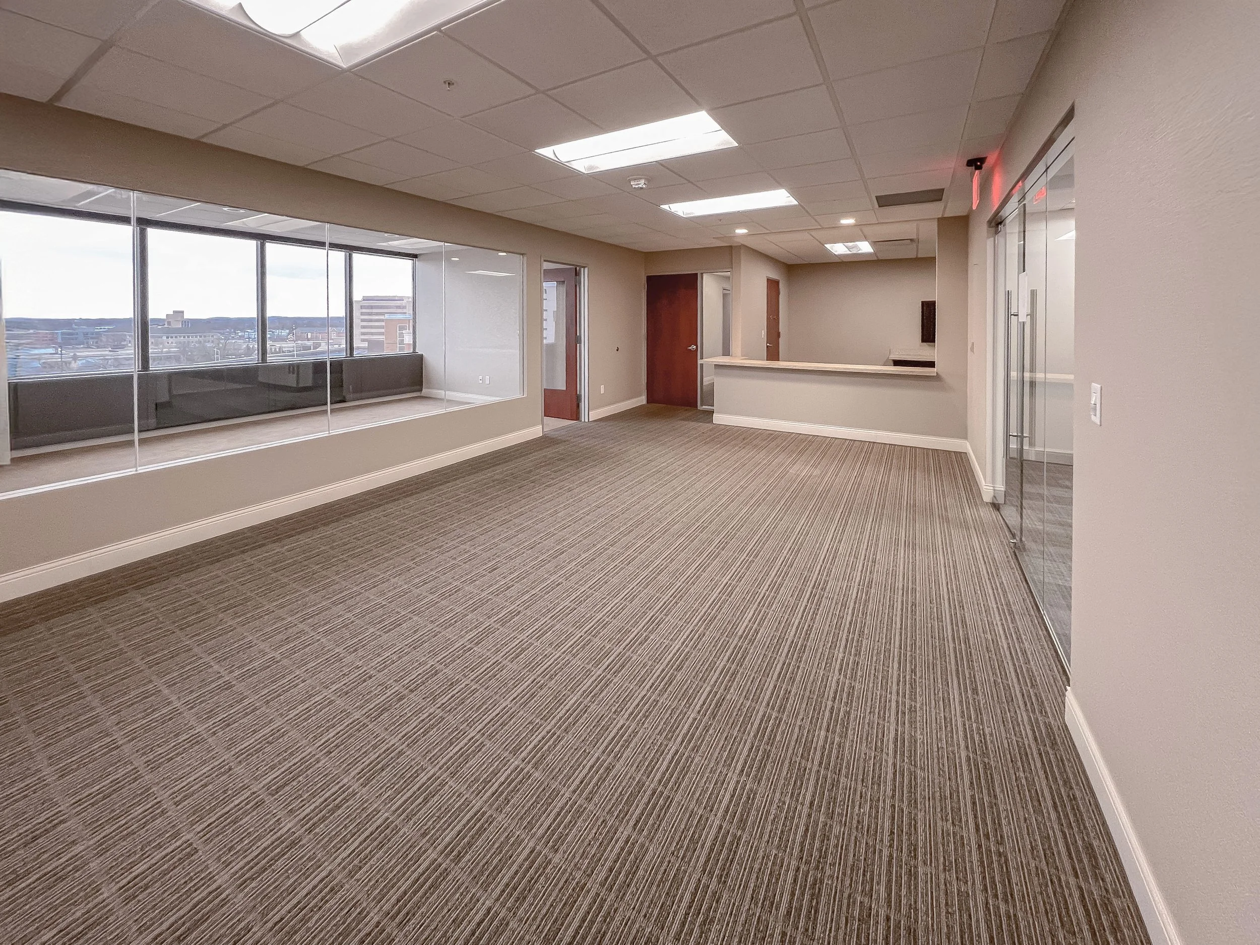 Reception area in Suite 850 at 99 Monroe office space in downtown Grand Rapids