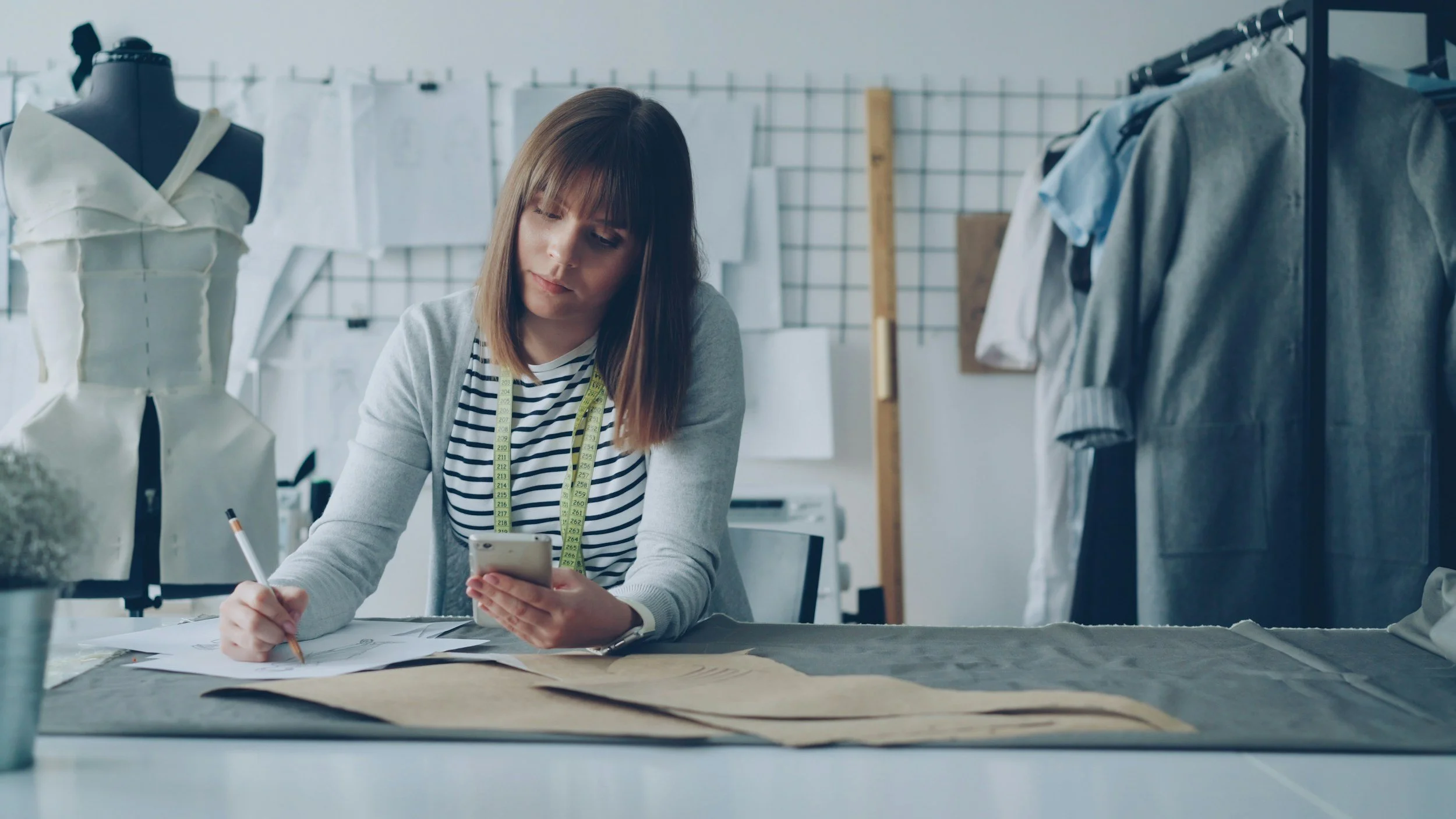 Business owner doing financials