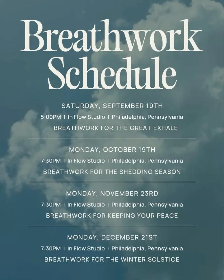 2026 Breathwork at @inflowwstudio is scheduled!

Every session is 75 minutes of guided breathwork and loving reiki energy at the end. You lie down, you breathe and your body does what it has been waiting to do. I hold you every step of the way! 🤍

N