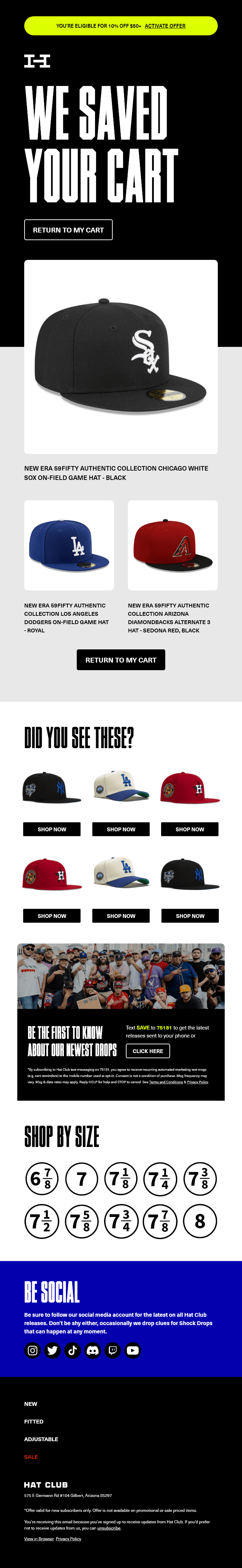 Cart Abandonment Message