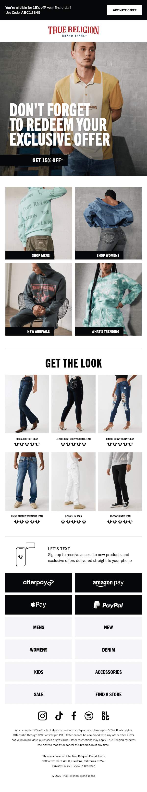 Page Browse Abandonment Message