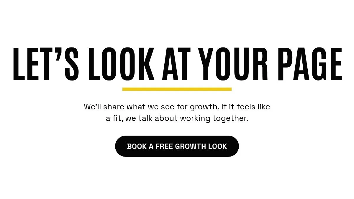 Let's look at your page. Book a free growth look