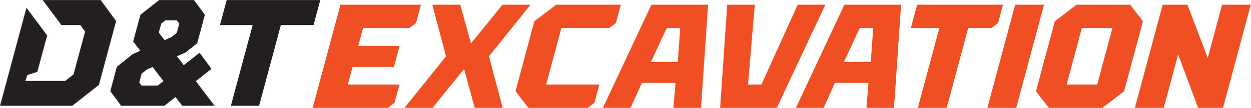 Logo with the text 'D&T EXCAVATION' in bold black and orange letters.