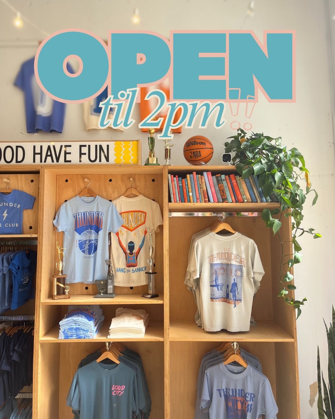 We're here for you today from 10am to 2pm! Filling orders, folding tee shirts, restocking some favorite gifts from fresh deliveries. If road conditions deteriorate and we need to change the plan, we'll keep you updated!