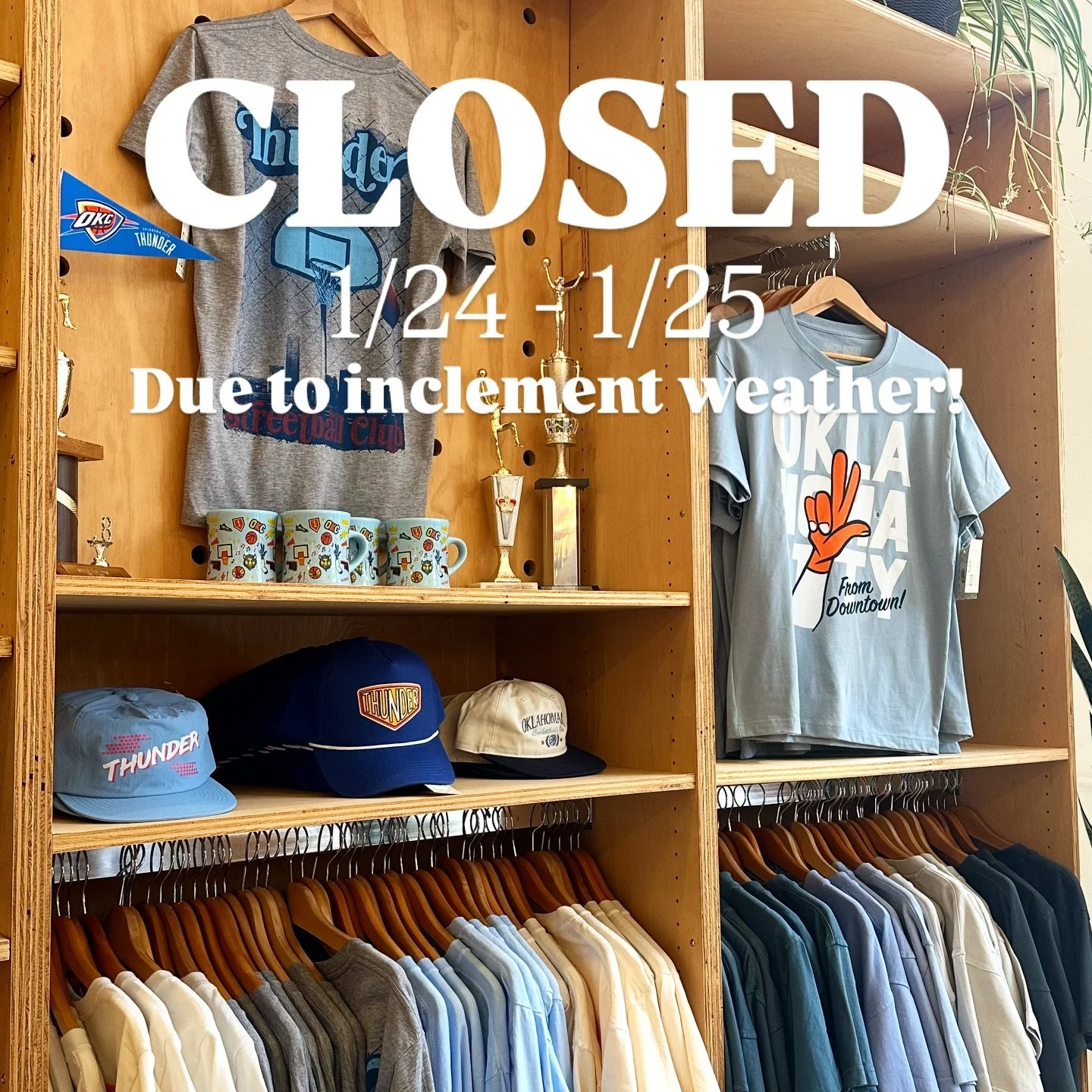 We&rsquo;ve got snow sweepin&rsquo; down the plains this weekend, and it&rsquo;s a bit too cold and slick for us to open the shop up. We will be in touch as the weather continues to unfold, but for now we hope you&rsquo;re all staying safe and warm! 