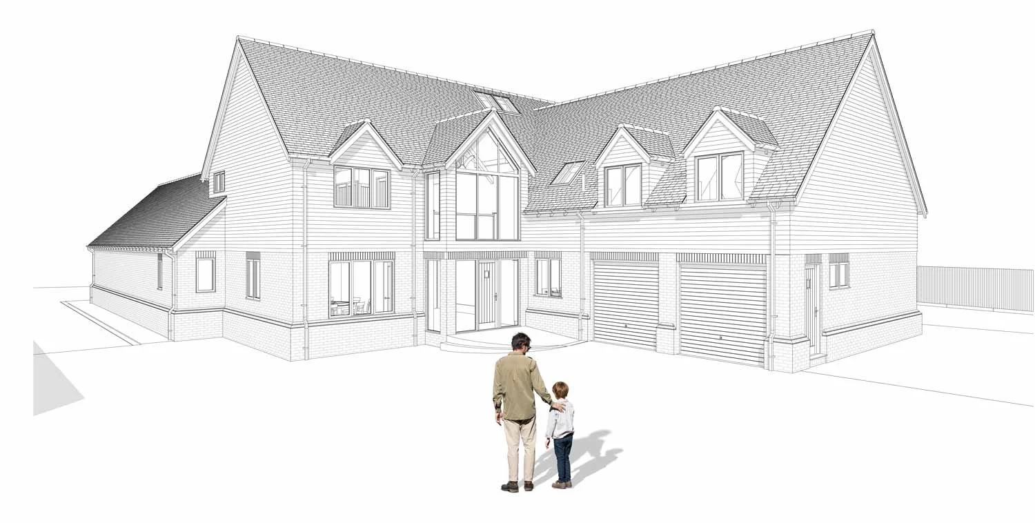Experience a unique new build in Solihull that blends traditional architecture with modern finishes. McTernan Design creates comprehensive technical plans to support construction, ensuring designs are both practical and visually striking.