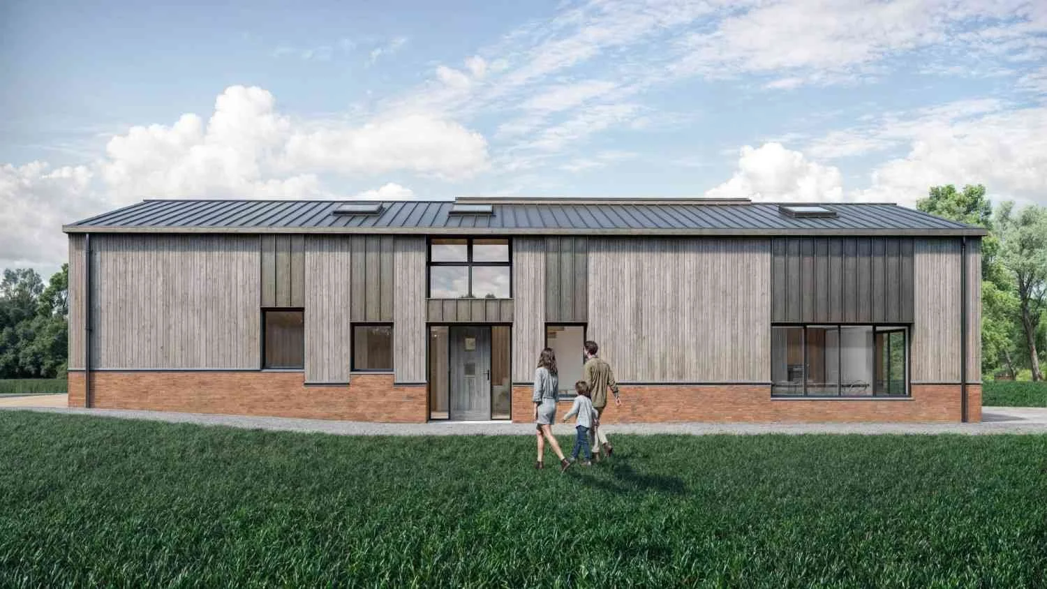 Architectural plans by McTernan Design for a stunning contemporary barn conversion in Bromsgrove, Birmingham, blending modern design with rustic charm.