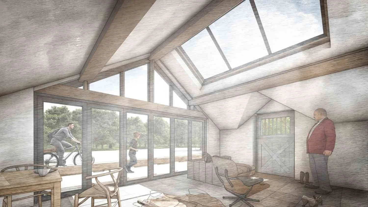 Vaulted ceilings are a great way of exagerating height within a building