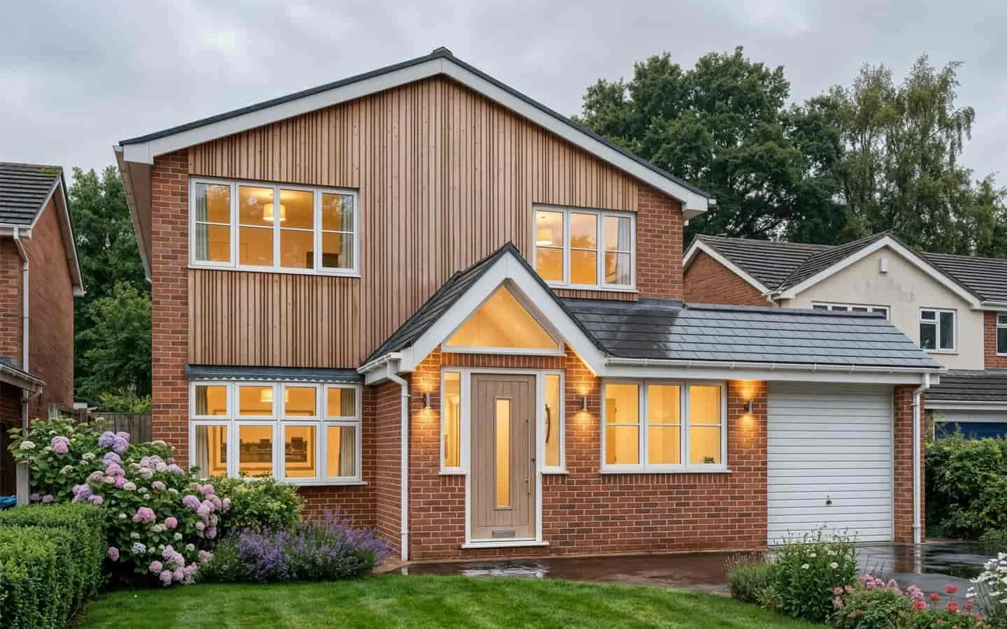 Knowle, Solihull garage conversion to create an additional reception room. Plus a new porch to raise the curb appeal.