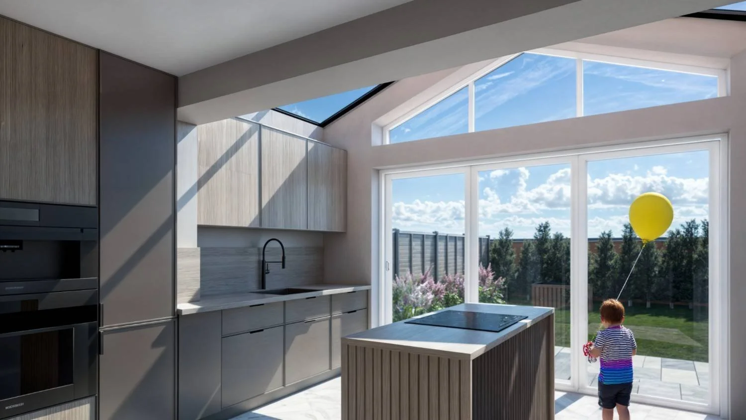 Expert extension planning in Solihull by McTernan Design, featuring Millboard cladding as a stylish, modern alternative to traditional rendering for a unique home upgrade.