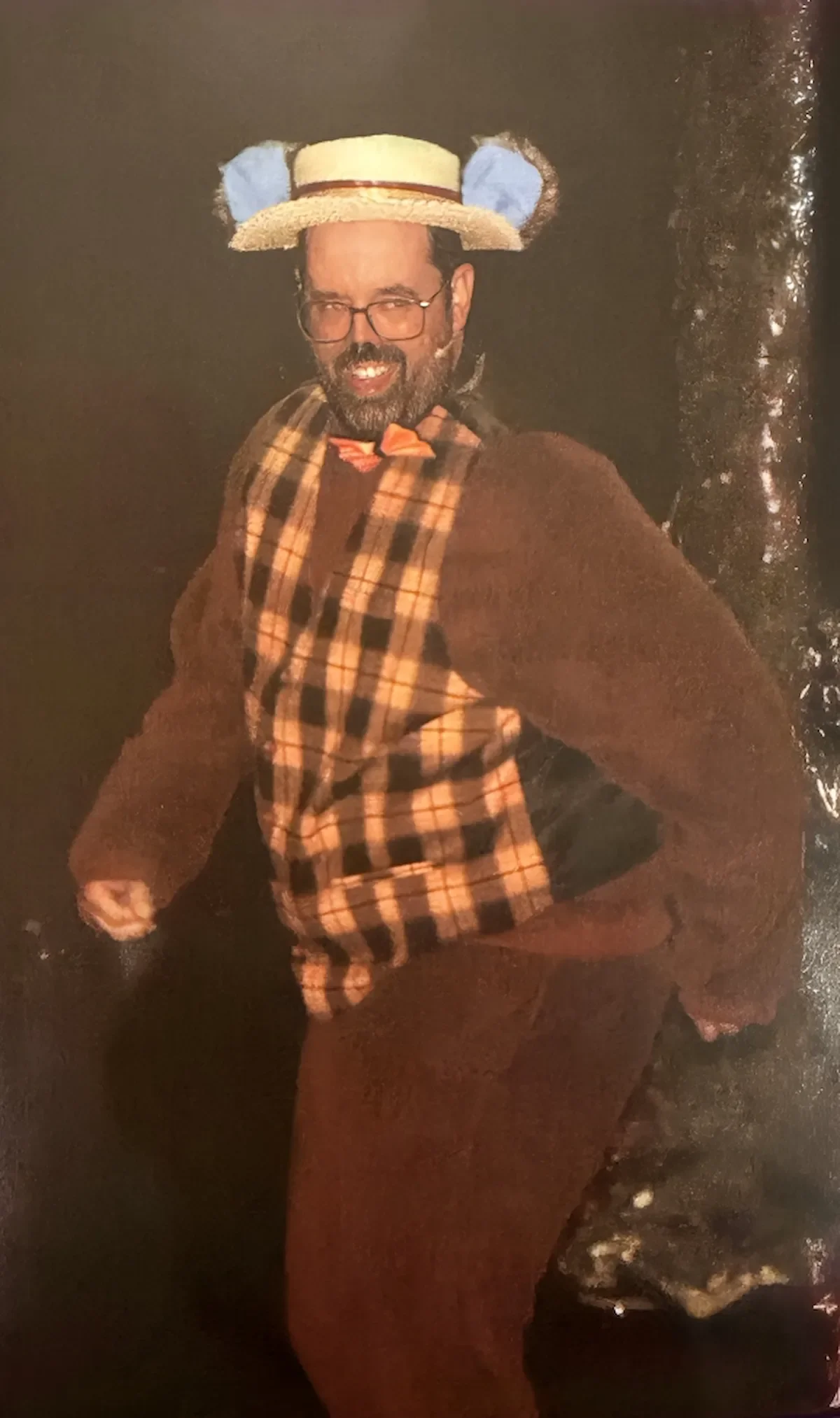 Performer as Daddy Bear in a production of Goldilocks and the Three Bears pantomime script