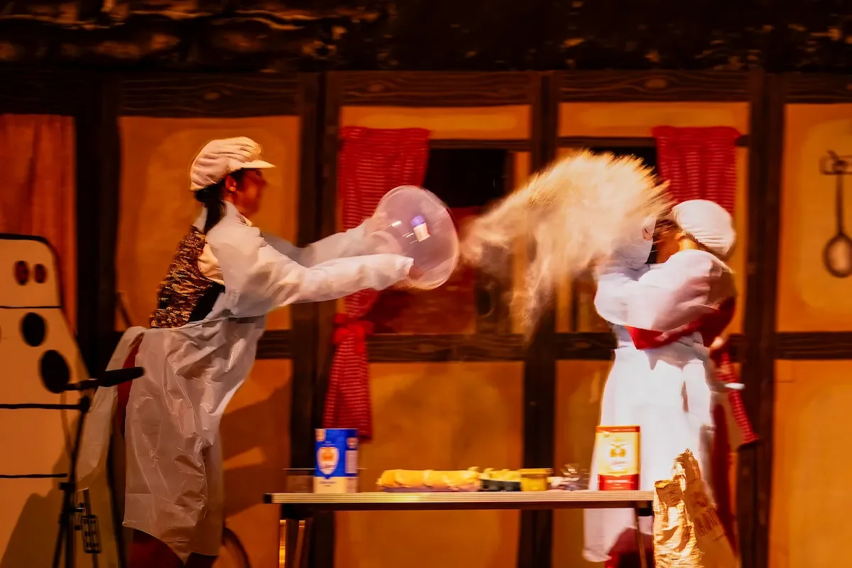 Production photo from a pantomime production of Hansel and Gretel