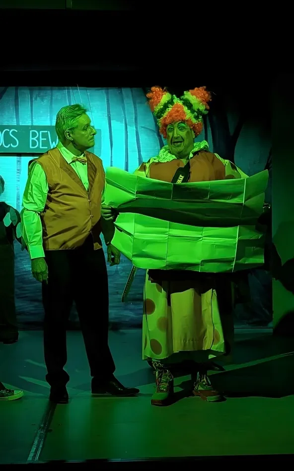 Performers in a production of Rapunzel pantomime script