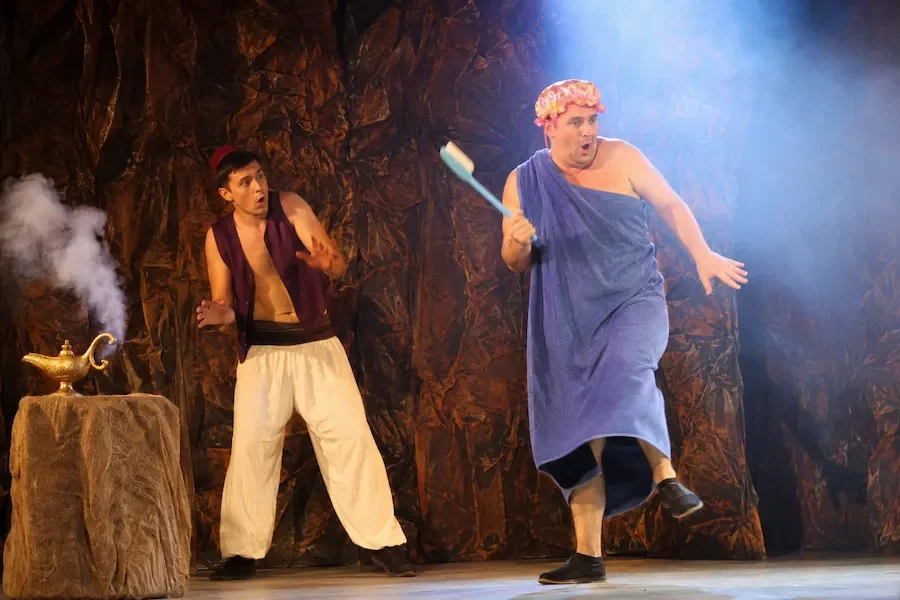 The Genie of the Lamp appears in the Magical Cave