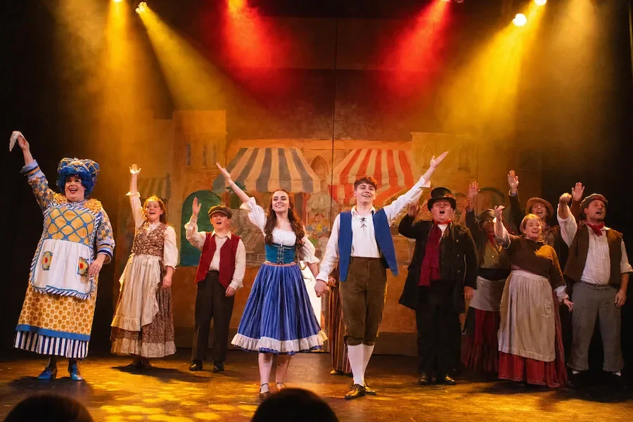 Ensemble scene in Hansel and Gretel pantomime performance