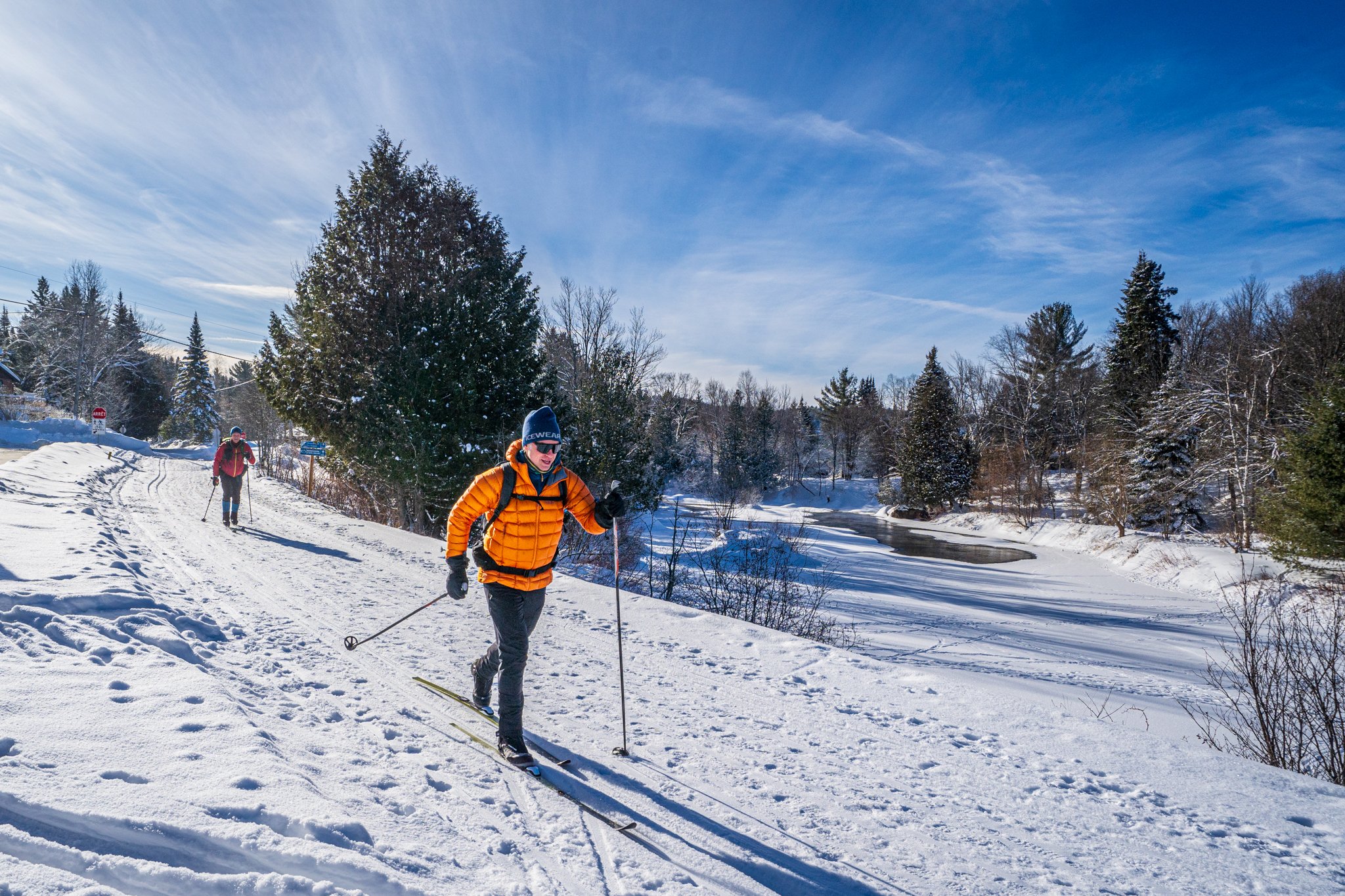 Ski sur le P'tit Train du Nord (Val-David)